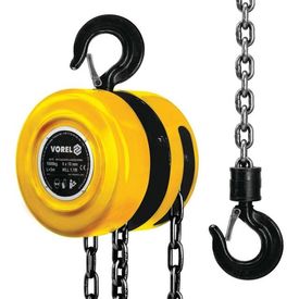 VOREL Scripete galben cu lanț de oțel, 1000 kg 80751