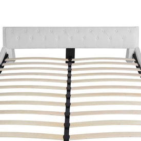 Cadru de pat din piele artificială 180 x 200 cm, alb