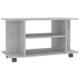 Comodă TV cu rotile, gri beton, 80 x 40 x 40 cm, PAL