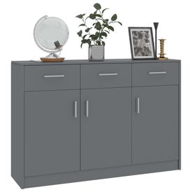 Servantă, gri extralucios, 110 x 34 x 75 cm, PAL