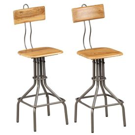 vidaXL Scaune de bar, 2 buc., 41x51x102cm, lemn masiv de tec reciclat