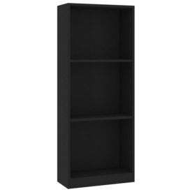 Bibliotecă cu 3 rafturi, negru, 40 x 24 x 108 cm, PAL