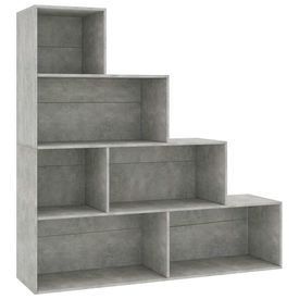 Bibliotecă/Separator cameră, gri beton, 155x24x160 cm, PAL
