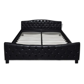 Cadru de pat din piele artificială, 180 x 200 cm, negru