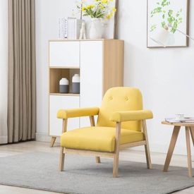 Fotoliu din material textil, galben