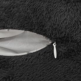 Huse de pernă din blană artificială, 40 x 40 cm, negru, 2 buc.
