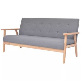 Canapea cu 3 locuri, material textil, gri deschis