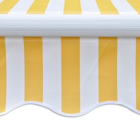 Copertină pliabilă, 400 cm, galben & alb