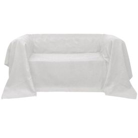 Husă din velur microfibră pentru canapea, 270 x 350 cm, crem