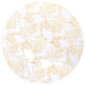 Huse elastice de masă, 2 buc., alb cu imprimeu auriu, 80cm