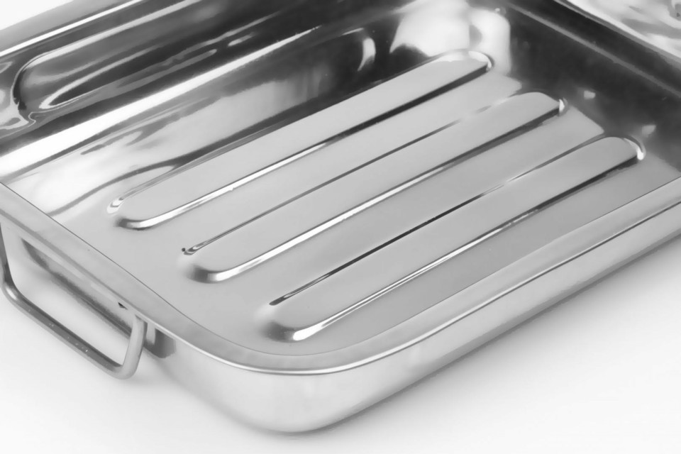 Tava INOX Pentru Cuptor Cu Grill Capac 38x28x6cm Grunberg GR2967 |  nursery.com.pk