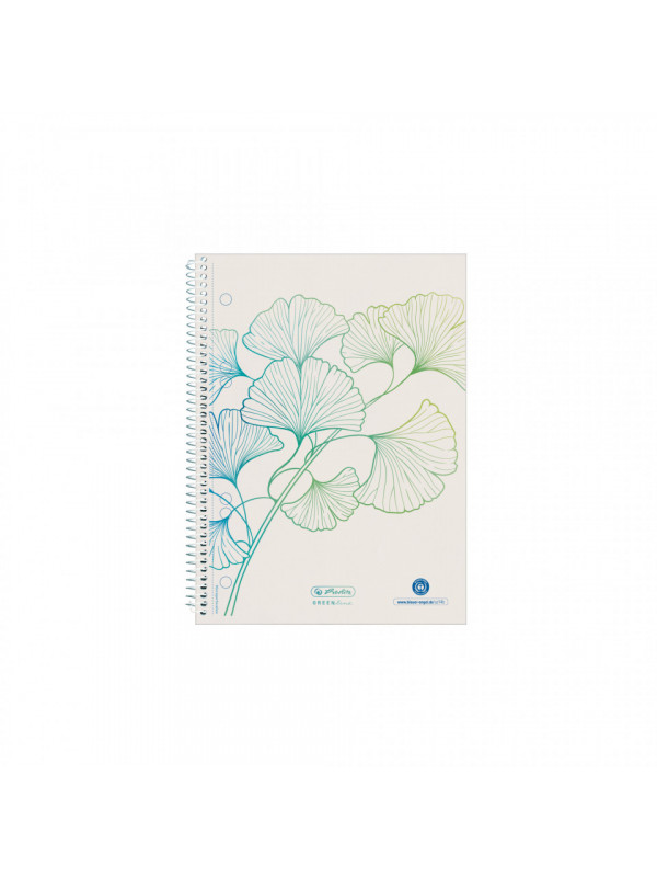 CAIET A5 70F SPIRALA PATRATELE MOTIV GINKGO GREENLINE
