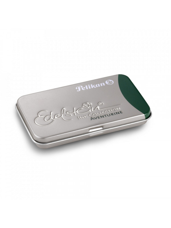 Caseta metalica Edelstein cu patroane, dimensiune 8,1 x 4,9 x 0,9 cm, set 6 patroane, culoare verde aventurin