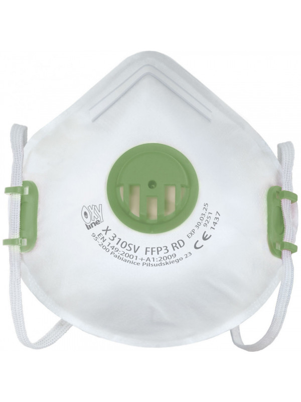 Masca de protectie respiratorie FFP3 seria Premium - Oxyline X 310 SV R D, certificat CE 1437