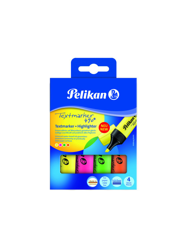 TEXTMARKER 490, SET 4 CULORI, CUTIE CARTON