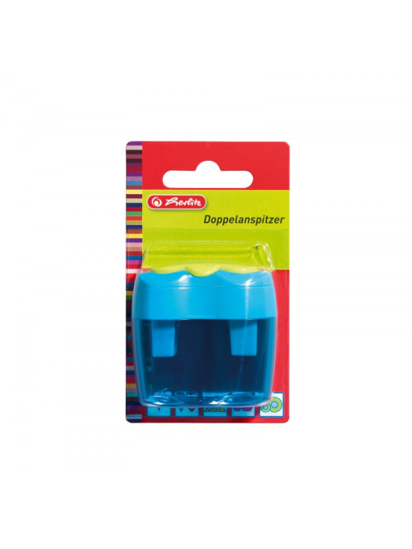 ASCUTITOARE DUBLA PLASTIC BICOLORA/BLISTER
