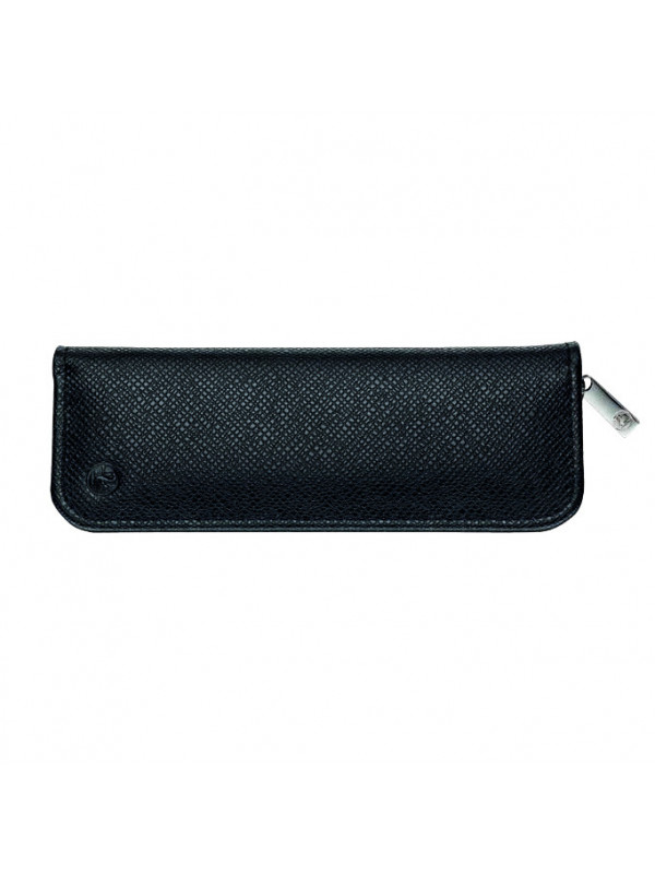 Etui de piele TG 2 Z negru, pentru 2 instrumente de scris
