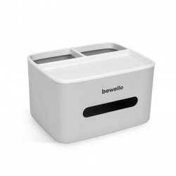 Bewello - Suport-dozator pentru batiste şi şerveţele de hârtie - alb - 205 x 160 x 120 mm
