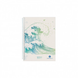 CAIET A5 70F SPIRALA PATRATELE MOTIV WAVE GREENLINE