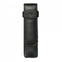 Etui de piele TG21 negru, pentru 2 instrumente de scris