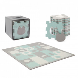 Covoras de joaca kinderkraft luno shapes, puzzle 3d, spuma, mint