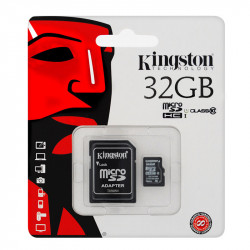 MICROSD CARD 32GB CLASS 10 ADAPTOR KINGSTON