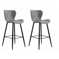 Set 2 scaune de bar retro - Light grey