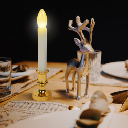 Ornament de Crăciun - lumânare LED - alb / auriu - 22 cm