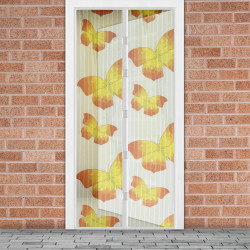 Perdea anti-tantari pt. usi cu inchidere magnetica- 100 x 210 cm „Fluturi galbene”