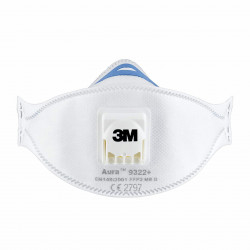 Masca de protectie respiratorie FFP2, 3M 9322+ AURA, cu valva/supapa