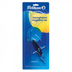 Set 5 piese geometrie Pelikan, compas, rigla, raportor, 2 echere