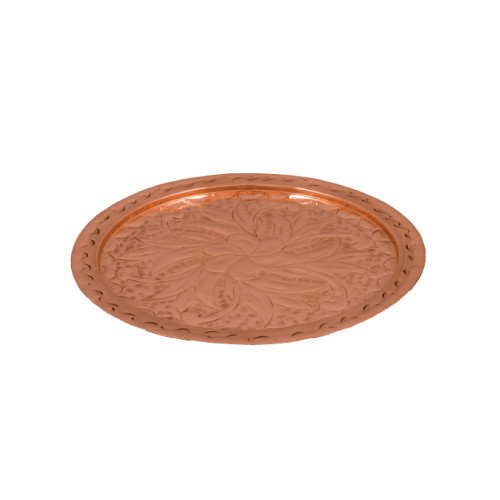 Tava rotunda din cupru pentru servit gravata manual, 24cm