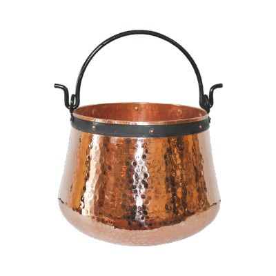 Ceaun traditional, cupru masiv, toarta fier forjat, 20 litri