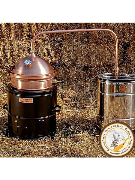 Pachet Promo Cazan 25 litri cu focar pentru lemne + Arzator 20 cm + Alcoolmetru profesional + Suport alcoolmetru universal