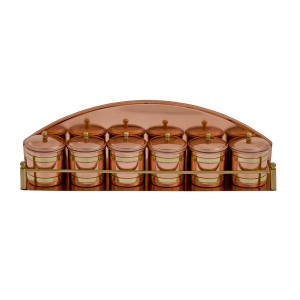 Pachet de Toamna Tigaie din cupru Ø32cm + Set 6 recipiente condimente + Ceaun adanc 8 litri