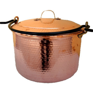 Pachet de Toamna Cataplana Ø21cm - Vas Dublu + Suport Metalic pentru Cataplana 21-24-27cm + Oala din Cupru 40 Litri