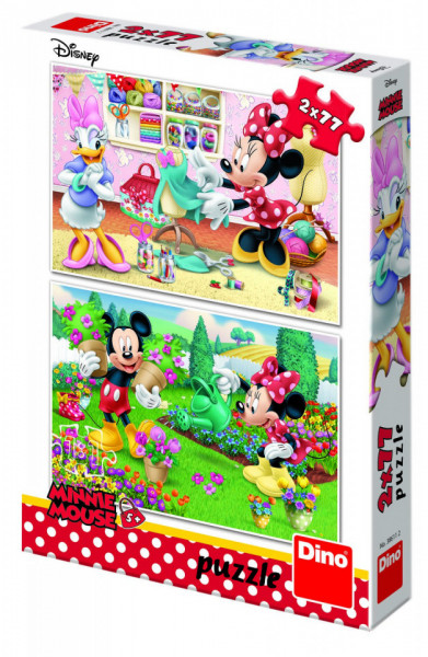 Puzzle 2 in 1 - Minnie la treaba - 77 piese