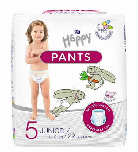 Scutece-chilotel Happy Pants Junior, Nr.5, 11-18 kg, 22 buc