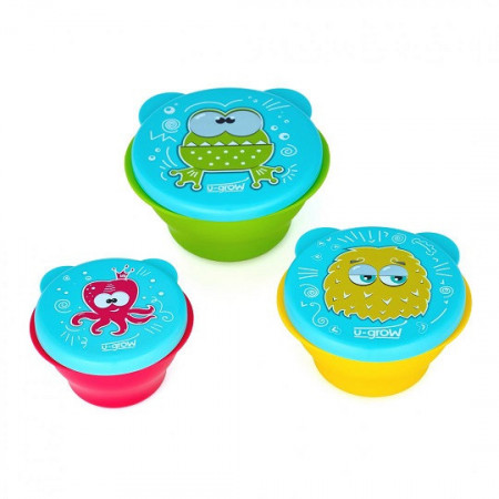 Set 3 boluri cu capac U-Grow A-1550