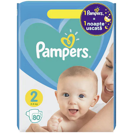 Pampers New Baby - nr.2, 4-8 kg, 80 buc