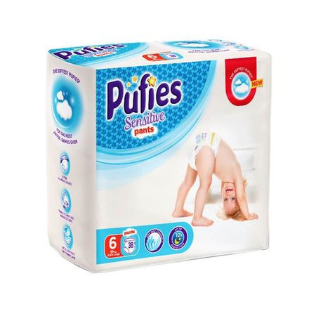 Scutece-Chilotel Pufies Sensitive Pants Extra Large, Nr.6, 15+ Kg, 38 buc