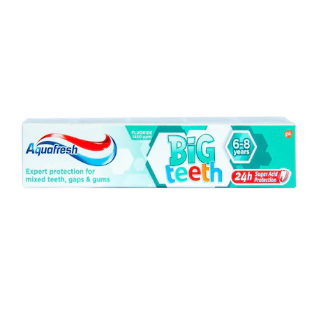 Pasta de dinti Aquafresh Big Teeth, 6-8 ani, 50ml