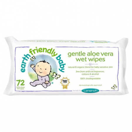 Servetele umede cu musetel si aloe vera, 72buc, Earth Friendly Baby