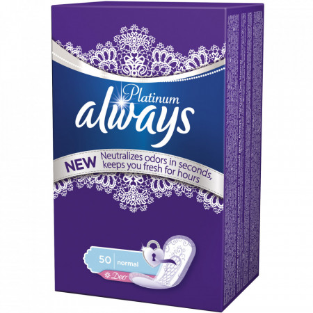 Absorbante Always Platinum Liners Deo, 50 buc