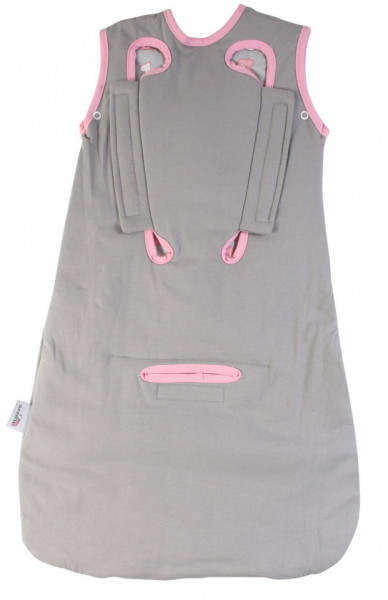 Sac de dormit multifunctional Grey Pink Elephant Travel 0-3 luni 2.5 Tog