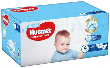 Scutece Huggies Ultra Confort BOX 4, Baieti, 8-14 kg, 100 buc