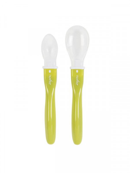 Set 2 lingurite din silicon Nuvita, Verde