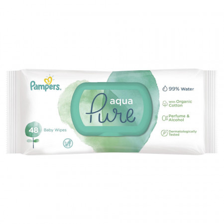 Servetele umede Pampers Aqua Pure, 48buc