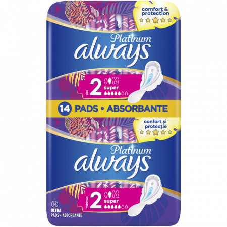 Absorbante Always Platinum Super, 14 buc