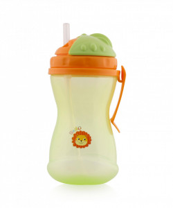 Cana sport anticurgere cu toarte si pai 400 ml, 12+ luni, Lorelli